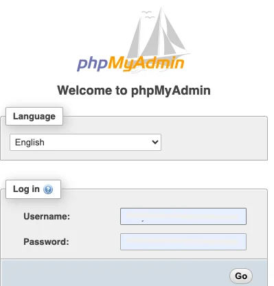 phpMyadmin Login
